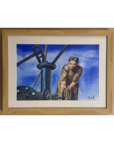 Rəsm Azərbaycanın zəhmətkeş qadınları, akvarel, 50x38 sm (inceart004)