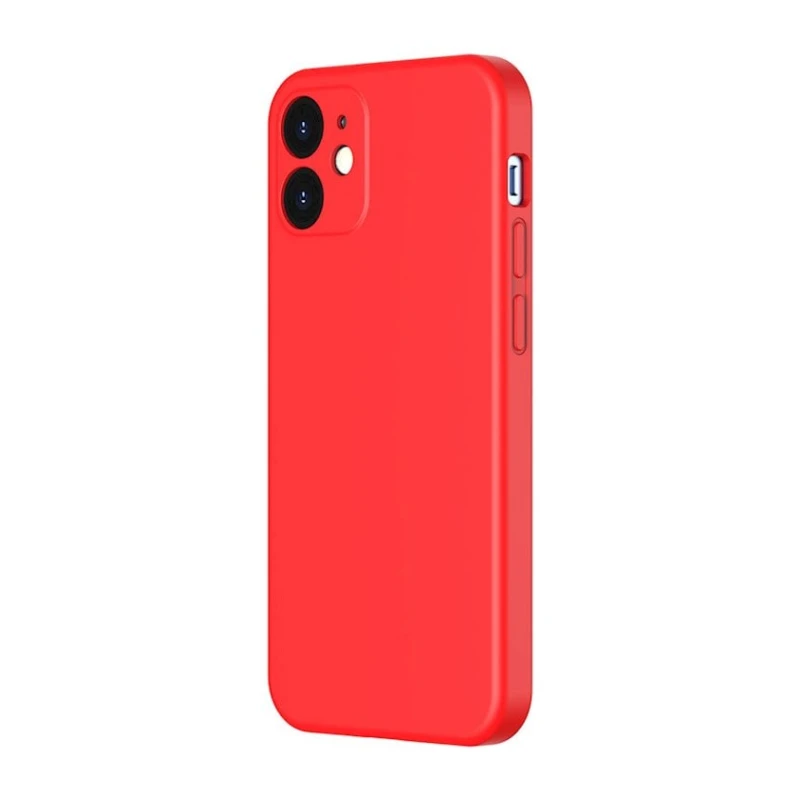 Çexol Baseus Liquid Silica Gel Protective Case Apple iPhone 12/12 Pro üçün Red