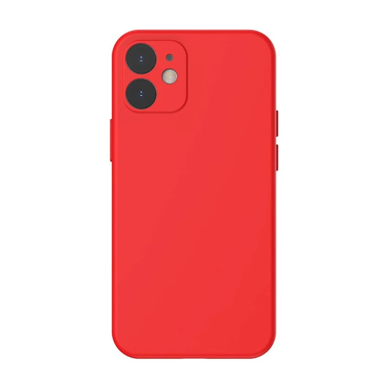 Çexol Baseus Liquid Silica Gel Protective Case Apple iPhone 12/12 Pro üçün Red