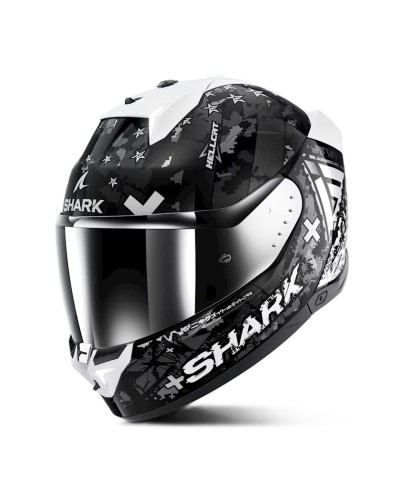 Motosikl dəbilqəsi Shark Skwal i3 Hellcat HE0828EKUSL, ölçü L, ağ/qara