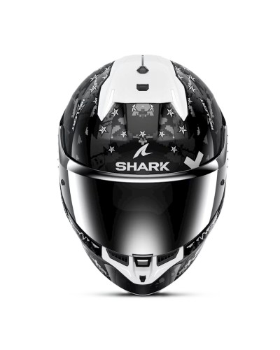 Motosikl dəbilqəsi Shark Skwal i3 Hellcat HE0828EKUSL, ölçü L, ağ/qara