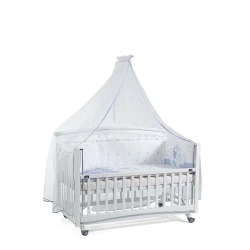 Детская кроватка Tahterevalli Grande, белая/голубая, бук, 0-24 месяцев Детская кроватка Tahterevalli Grande, белая/голубая, бук, 0-24 месяцев