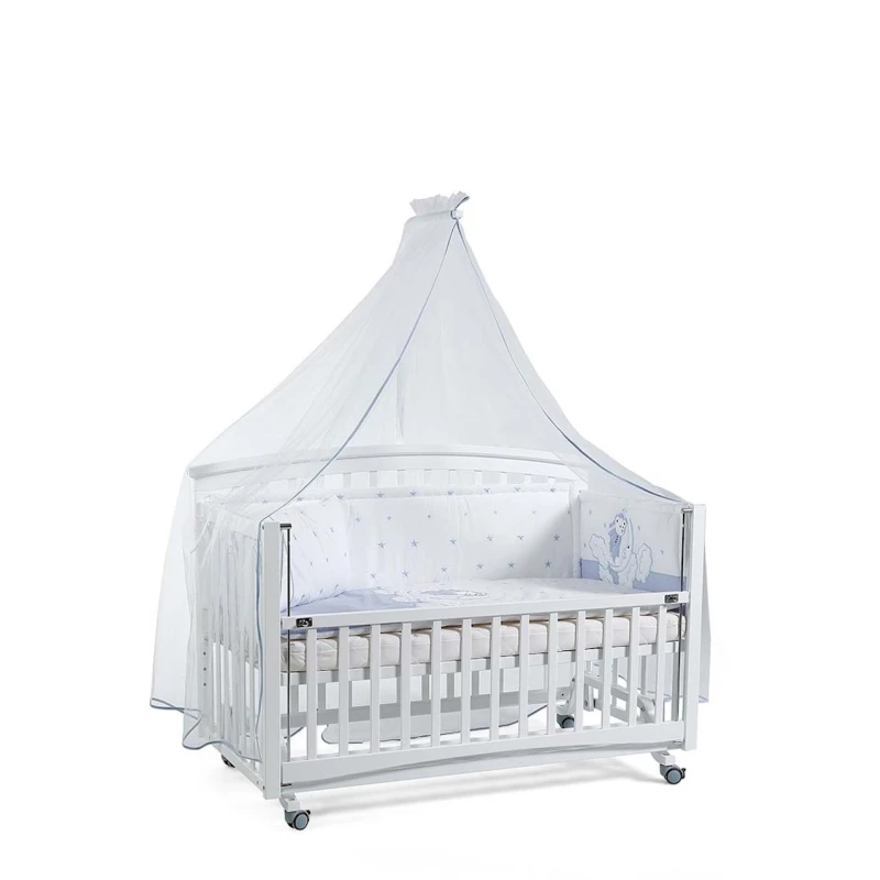 Детская кроватка Tahterevalli Grande, белая/голубая, бук, 0-24 месяцев Детская кроватка Tahterevalli Grande, белая/голубая, бук, 0-24 месяцев