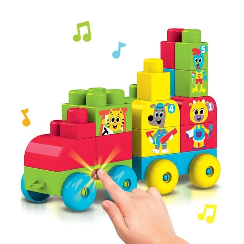 Паровозик-конструктор Азбукварик Talky Blocks кнопочка Едем на ферму, 19 деталей Паровозик-конструктор Азбукварик Talky Blocks кнопочка Едем на ферму, 19 деталей