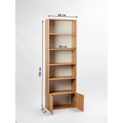 Stellaj, LDSP, 180х60х24 sm, rəflərlə, qəhvəyi