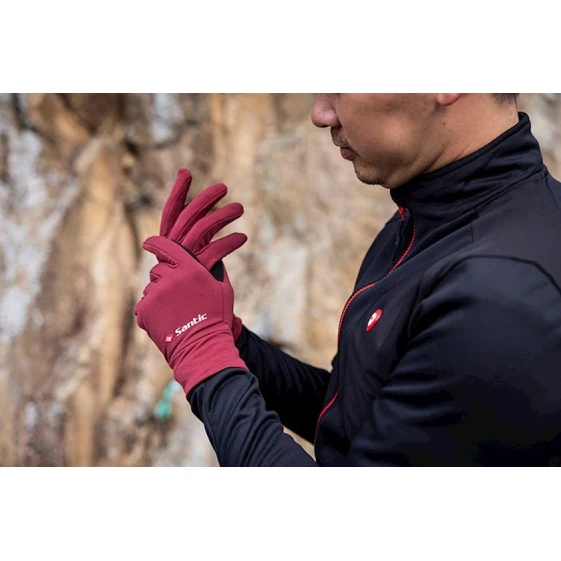 Велоперчатки Santic W0P079J, бордовые, полиэстер, размер L Велоперчатки Santic W0P079J, бордовые, полиэстер, размер L