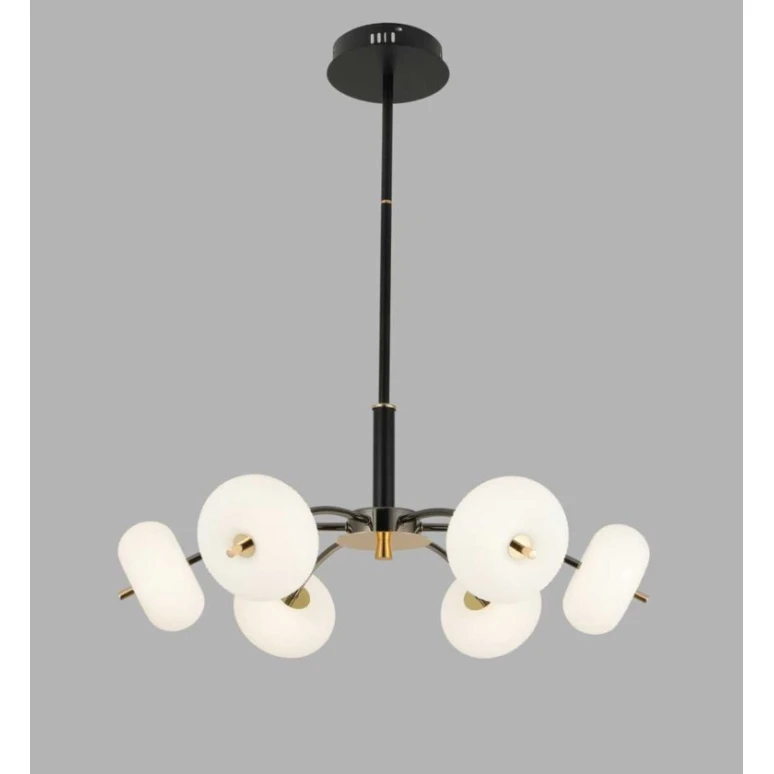Люстра подвесная Şəms Aydınlatma 85093, LED, 6 плафонов, черная/золотистая, 24-30W - LED 8692-6 Люстра подвесная Şəms Aydınlatma 85093, LED, 6 плафонов, черная/золотистая, 24-30W - LED 8692-6