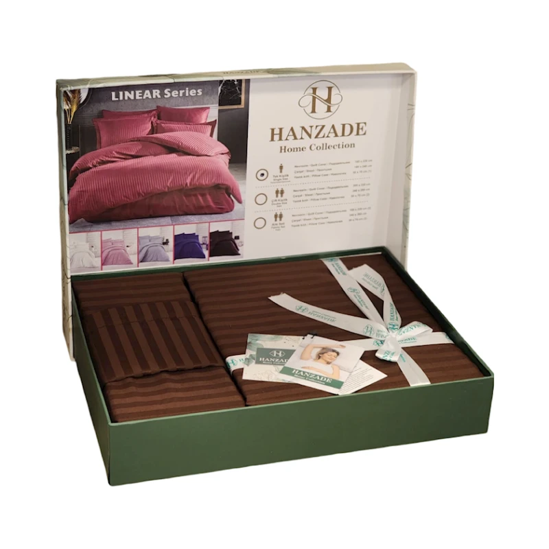 Комплект постельного белья Hanzadə TZE-632, двуспальный, коричневый, пододеяльник 200x220 см, простыня 240x260 см, наволочки 50х70 см/2 шт Комплект постельного белья Hanzadə TZE-632, двуспальный, коричневый, пододеяльник 200x220 см, простыня 240x260 см, наволочки 50х70 см/2 шт