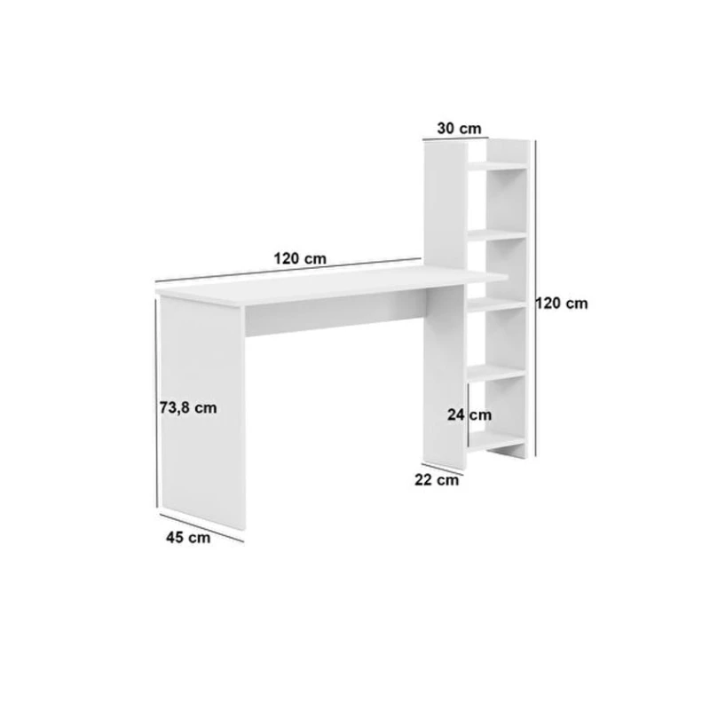 Письменный стол ev_12116181, ламинат, белый/коричневый, 120x45x120 см Письменный стол ev_12116181, ламинат, белый/коричневый, 120x45x120 см