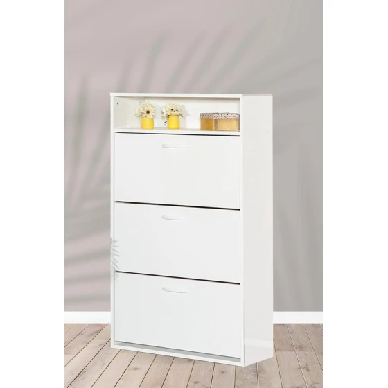 Тумба для обуви Art Mebel 14, ламинат, белая, 130х60х30 см Тумба для обуви Art Mebel 14, ламинат, белая, 130х60х30 см