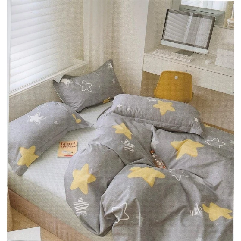 Комплект детского постельного белья First Home SHA-00002582, хлопок, полутораспальный, простыня 160х240 см, пододеяльник 160х220 см, наволочка 50х70 см, 1 шт, разноцветный