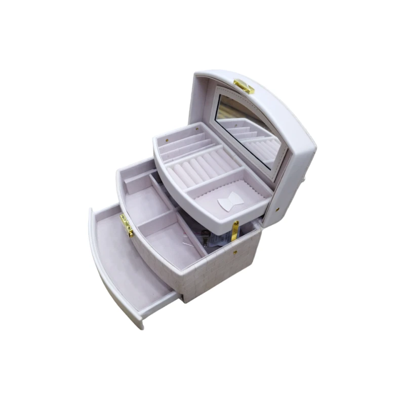 Органайзер для украшений HomeStore AC17, розовый, 3 отсека, 23x17x12 см