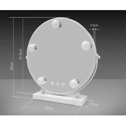 Настольное зеркало с LED подсветкой homestore_vm630, белое, 33x22 см Настольное зеркало с LED подсветкой homestore_vm630, белое, 33x22 см