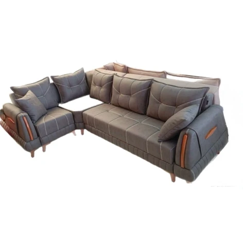 Угловой диван KS-10, серый, 300x200 см