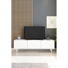 TV üçün tumba Ev Plus Simona, LDSP, ağ, 180x30x45 sm