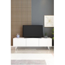 TV üçün tumba Ev Plus Simona, LDSP, ağ, 180x30x45 sm