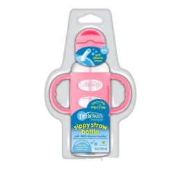 Бутылочка для воды Dr.Brown's Sippy с ручками, 6+ месяцев, 250 мл, розовая