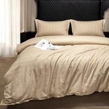 Yataq dəsti Luxe Cotton 000760, yorğan üzü 200x220 sm, mələfə 240x260 sm, yastıq üzü 50х70 sm, ikinəfərlik, lüks-satin, bej