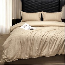 Yataq dəsti Luxe Cotton 000760, yorğan üzü 200x220 sm, mələfə 240x260 sm, yastıq üzü 50х70 sm, ikinəfərlik, lüks-satin, bej