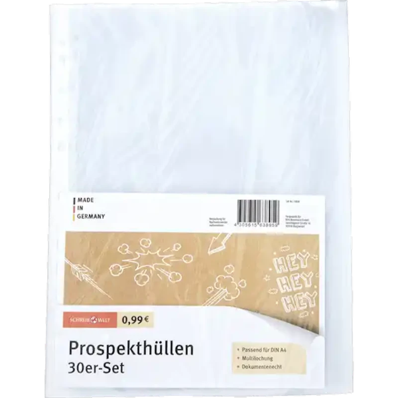 Dəftər üçün üzlüklər dəsti Schreibwelt 041373, A4, 30 əd, Şəffaf Dəftər üçün üzlüklər dəsti Schreibwelt 041373, A4, 30 əd, Şəffaf