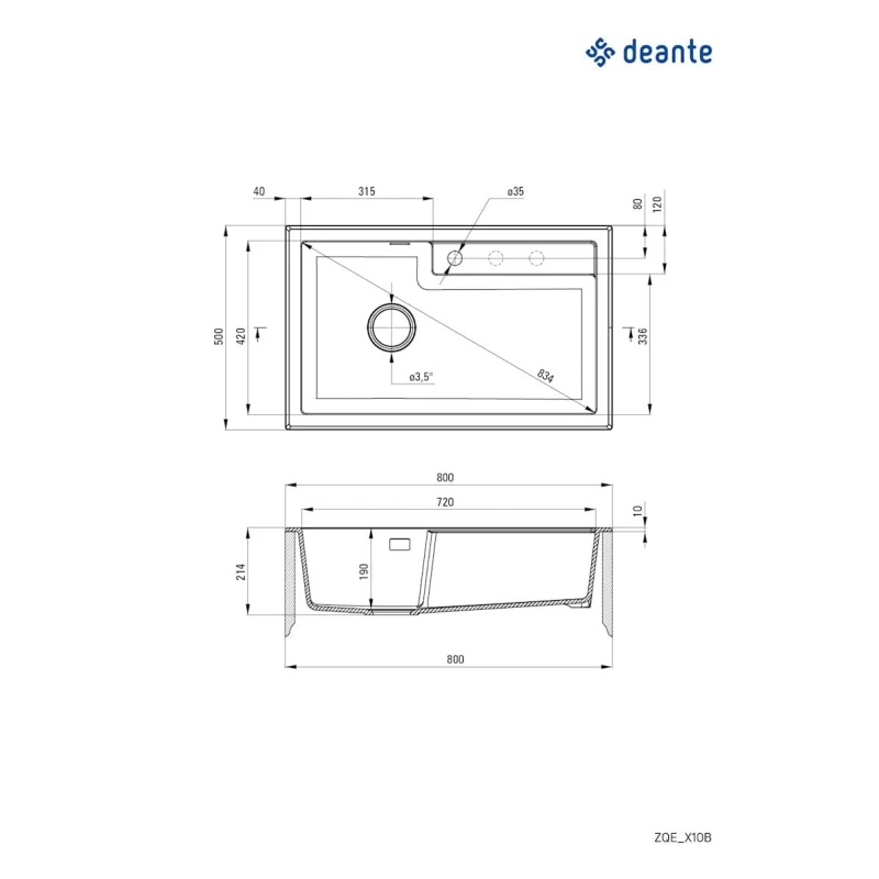 Mətbəx çanağı Deante Eridan ZQE_G10B Mətbəx çanağı Deante Eridan ZQE_G10B