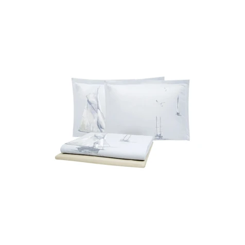 Комплект постельного белья Yataş Piera, пике 160x220 см, простыня 100x200x36 см, наволочка 50x70 см, односпальный, хлопок, синий