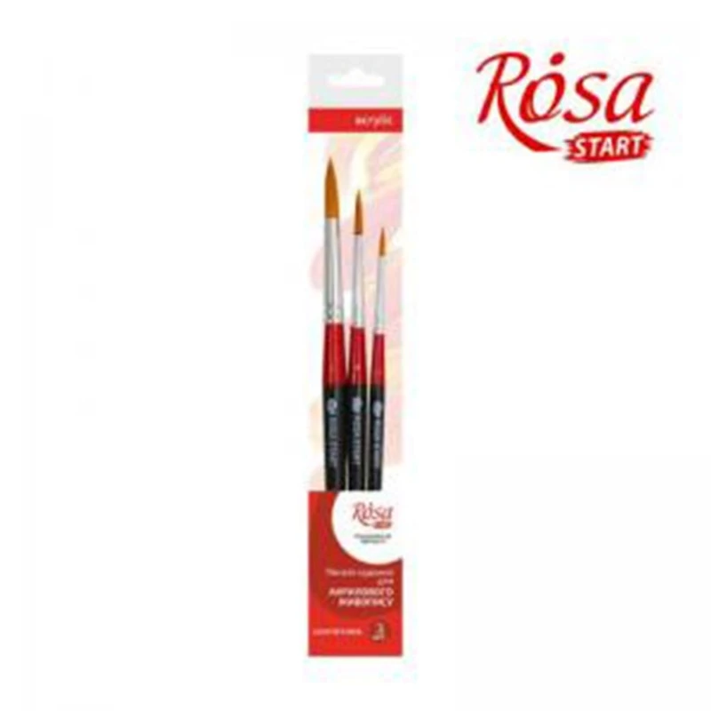 Набор кистей Rosa №5, круглая, cинтетика, 3шт Набор кистей Rosa №5, круглая, cинтетика, 3шт