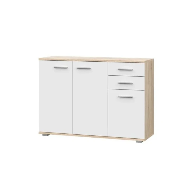 Комод, 73.5x34x103.5 см, ЛДСП, белый/коричневый