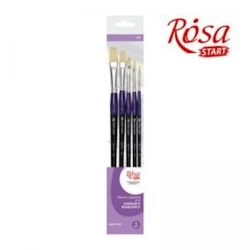 Набор кистей Rosa Studio, №1, 2, 4, 6, 8, плоские, щетина, 5шт
