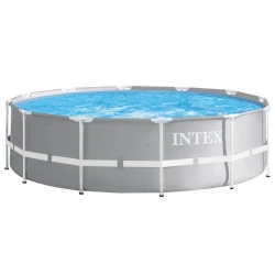 Бассейн Intex 26718 каркасный, круглый, 366х122 см, 10685 л, серый