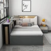 Двуспальная кровать Art_ikili_yataq 71, ламинат, серая, 120x160х200 см Двуспальная кровать Art_ikili_yataq 71, ламинат, серая, 120x160х200 см
