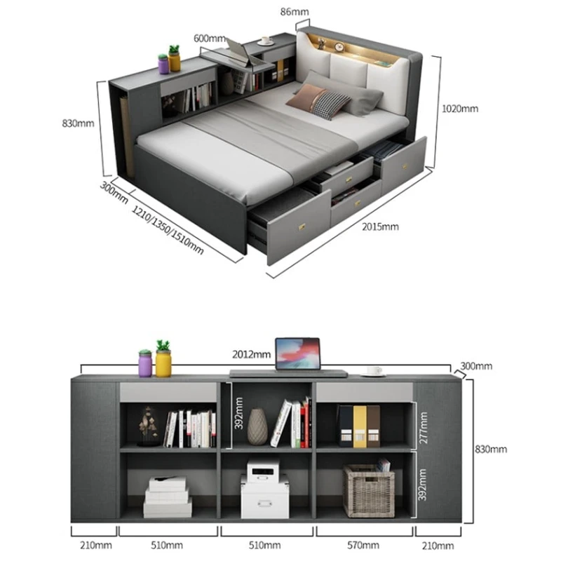 Двуспальная кровать Art_ikili_yataq 71, ламинат, серая, 120x160х200 см Двуспальная кровать Art_ikili_yataq 71, ламинат, серая, 120x160х200 см