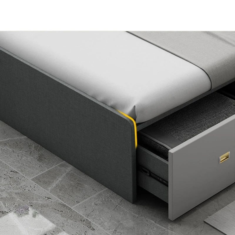 Двуспальная кровать Art_ikili_yataq 71, ламинат, серая, 120x160х200 см Двуспальная кровать Art_ikili_yataq 71, ламинат, серая, 120x160х200 см