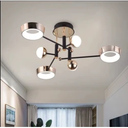 Подвесной светильник Şəms Aydınlatma 85028-6, LED, 6 x 10W, золотистый/черный, металл/акрил - 8932-6 LED