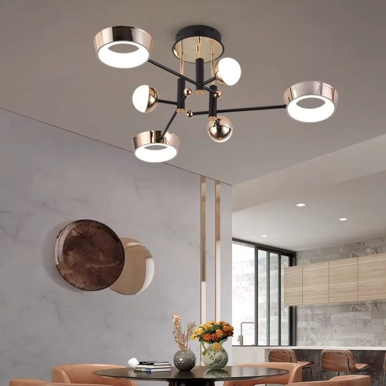 Подвесной светильник Şəms Aydınlatma 85028-6, LED, 6 x 10W, золотистый/черный, металл/акрил - 8932-6 LED Подвесной светильник Şəms Aydınlatma 85028-6, LED, 6 x 10W, золотистый/черный, металл/акрил - 8932-6 LED