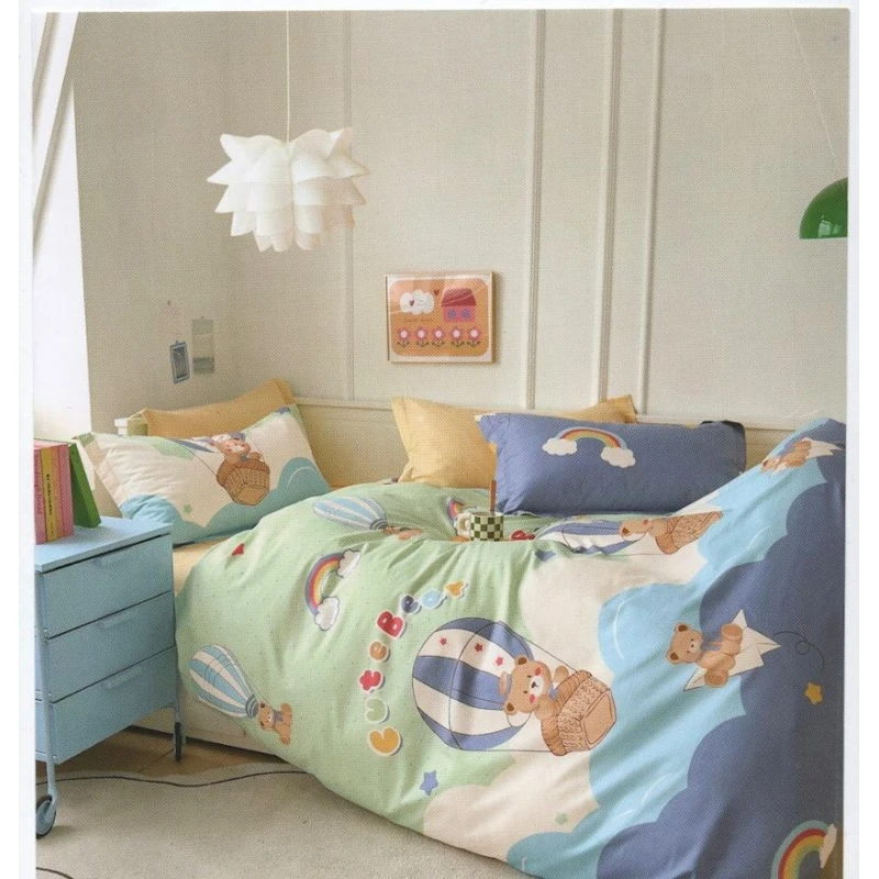 Комплект детского постельного белья First Home SHA-00002584, хлопок, полутораспальный, простыня 160х240 см, пододеяльник 160х220 см, наволочка 50х70 см, 1 шт, разноцветный Комплект детского постельного белья First Home SHA-00002584, хлопок, полутораспальный, простыня 160х240 см, пододеяльник 160х220 см, наволочка 50х70 см, 1 шт, разноцветный