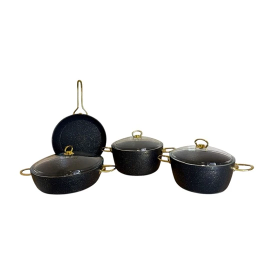 Набор кастрюль Oncu SHA-00006628, гранит, черный, 24/26/28 см, 7 шт Набор кастрюль Oncu SHA-00006628, гранит, черный, 24/26/28 см, 7 шт