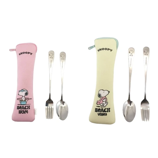 Süfrə ləvazimatları dəsti Miniso Snoopy Summer Travel, 2 əd, paslanmayan polad, gümüşü, məhsul çeşiddə