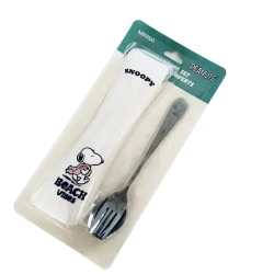 Набор столовых приборов Miniso Snoopy Summer Travel, 2 шт, нержавеющая сталь, серебристый, товар в ассортименте