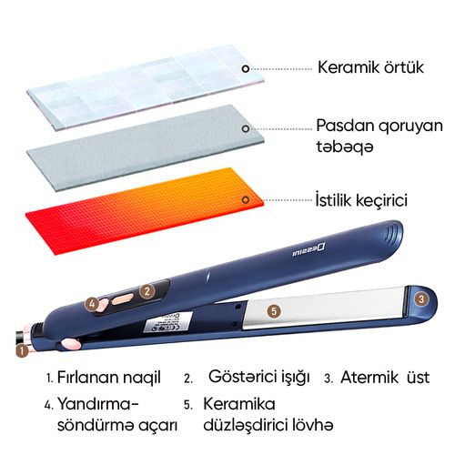 Выпрямитель для волос Dessini VP-3, синий Выпрямитель для волос Dessini VP-3, синий