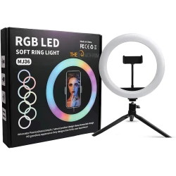 Лампа кольцевая со штативом RGB LED MJ36 Лампа кольцевая со штативом RGB LED MJ36