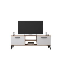 TV üçün tumba Ev Plus 12115867, LDSP, ağ/qəhvəyi, 180x35x45 sm