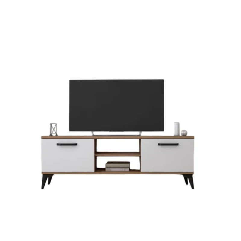 Тумба под ТВ Ev Plus 12115867, ЛДСП, белый/коричневый, 180x35x45 см Тумба под ТВ Ev Plus 12115867, ЛДСП, белый/коричневый, 180x35x45 см