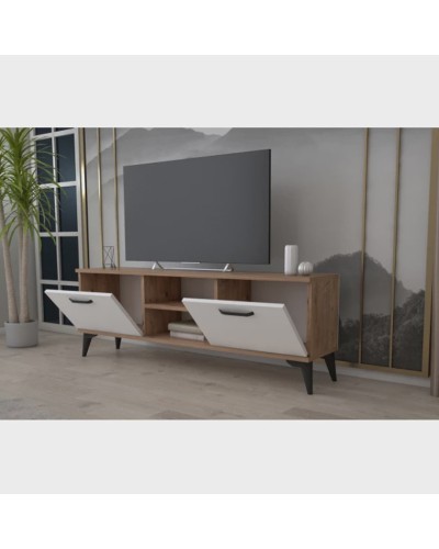 TV üçün tumba Ev Plus 12115867, LDSP, ağ/qəhvəyi, 180x35x45 sm