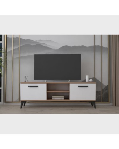 TV üçün tumba Ev Plus 12115867, LDSP, ağ/qəhvəyi, 180x35x45 sm