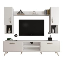 TV üçün tumba Ev Plus 12115851, LDSP, ağ, 180x35x48 sm