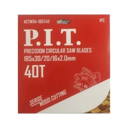 Диск пильный P.I.T. ACTW04-185T40, 185x30/20/16x2 мм, 40T Диск пильный P.I.T. ACTW04-185T40, 185x30/20/16x2 мм, 40T