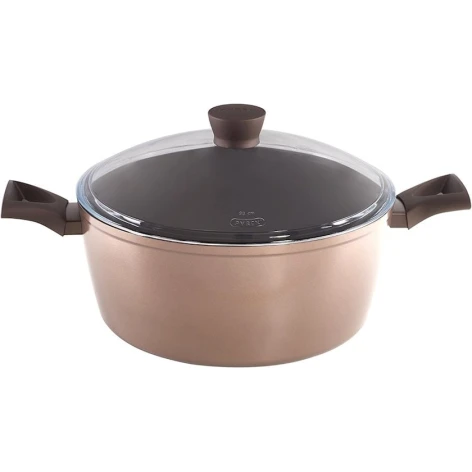 Qazan Pyrex Plus-Gusto GP28AE9/6142, 28 sm, alüminium/yapışmayan, qəhvəyi