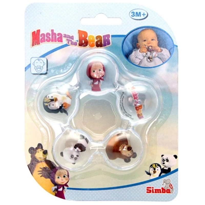 Прорезыватель-погремушка Simba Masha and The Bear, 3+ мес, прозрачный