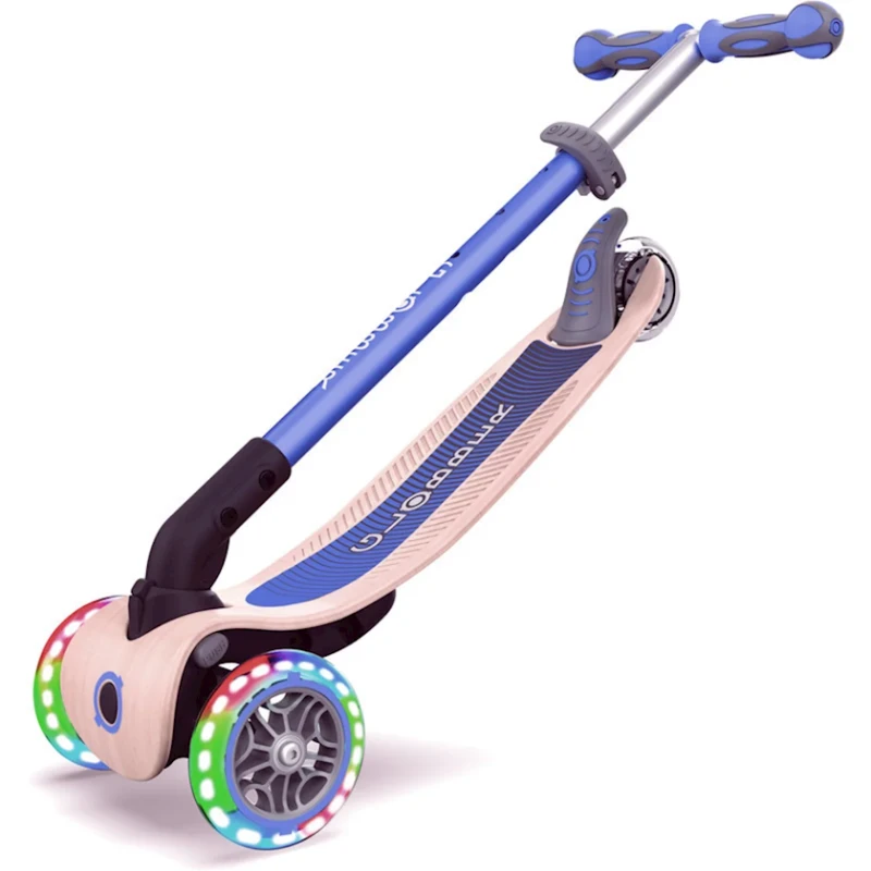 Самокат Globber Primo Foldable Wood Lights, yığılan, синий Самокат Globber Primo Foldable Wood Lights, yığılan, синий